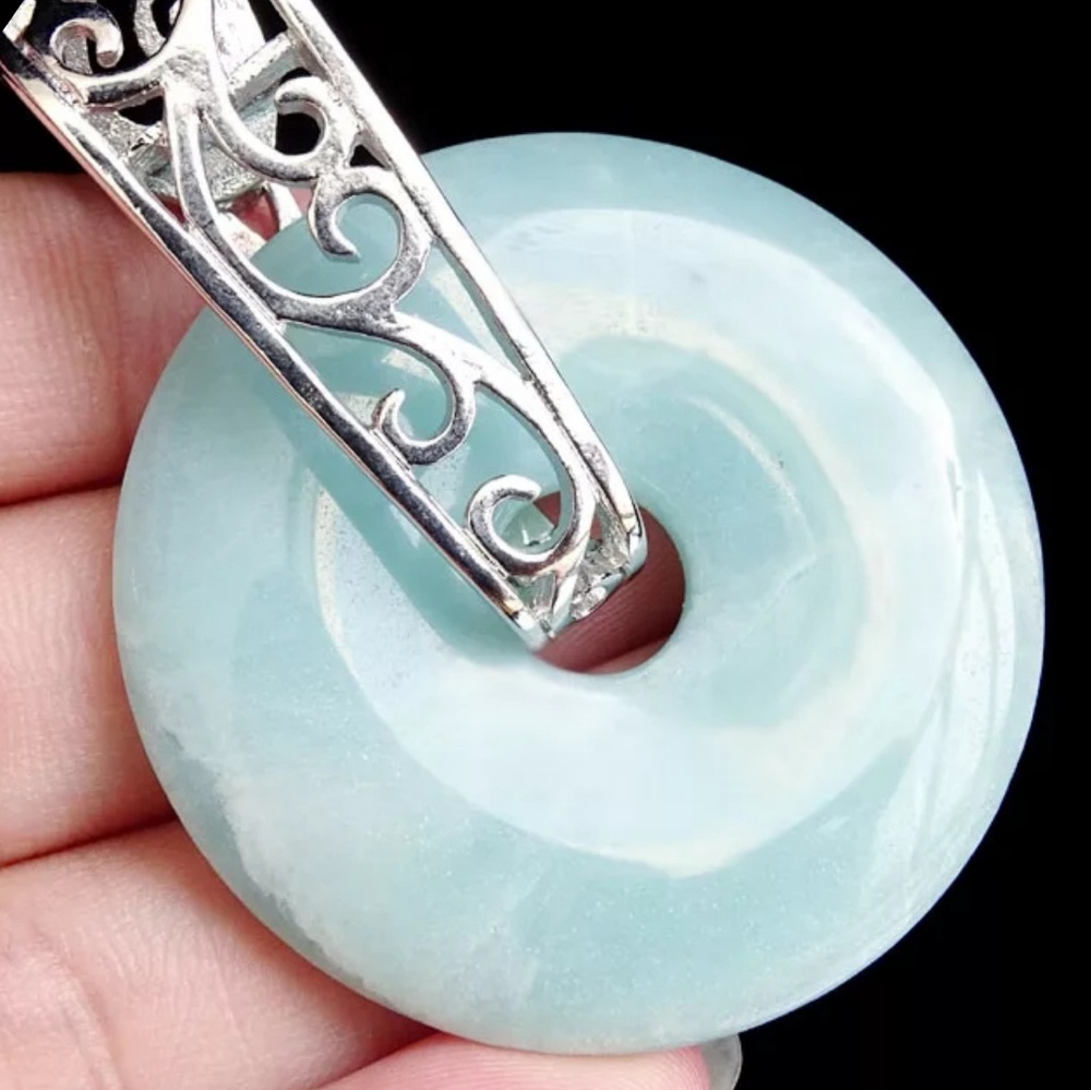 Natural Amazonite Pendant Necklace - Picture 1 of 8